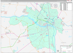 Richmond CityCounty, VA Wall Map Premium Style 2024